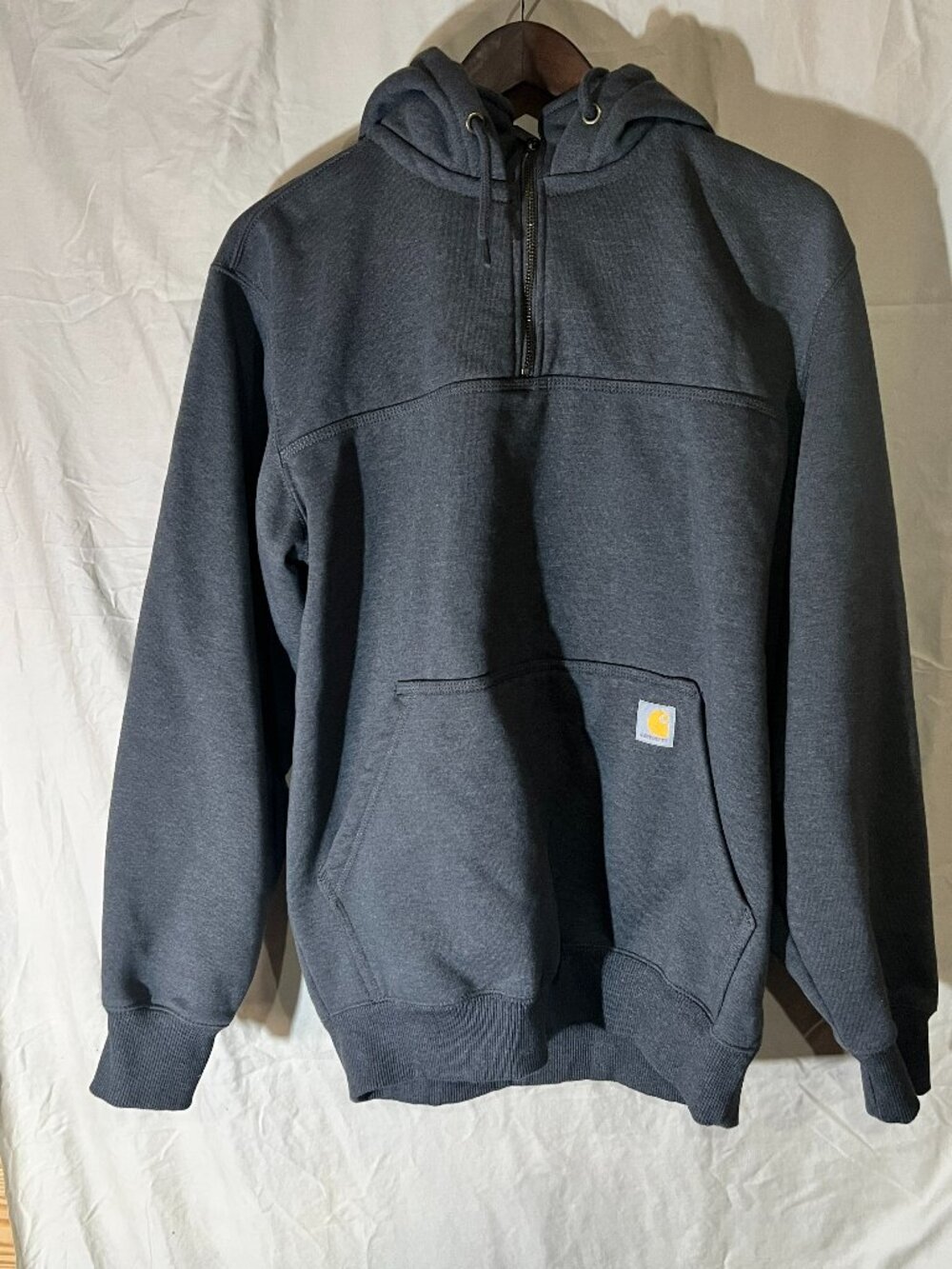 Carhartt Rain Defender Mens Hoodie Medium Loose Fit Gray Quarter Zip TS0617-M